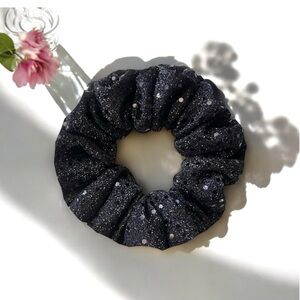 Black Glitter Scrunchie